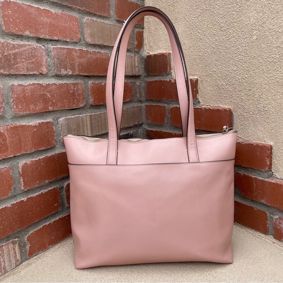Kate Spade ♠️ Willow Page Crosshatch Leather Tote in 🌸Rosy Cheeks - Picture 4 of 13